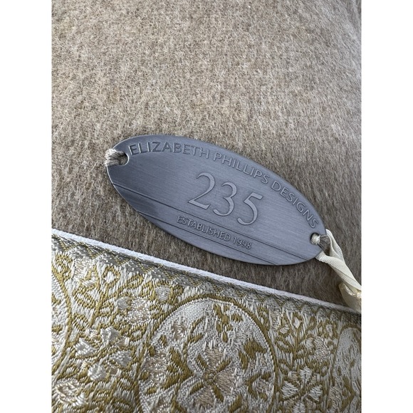 Glass Beaded Pillow By Elizabeth Phillips Handmade Rare New With Tags 22x22 - Picture 9 of 10